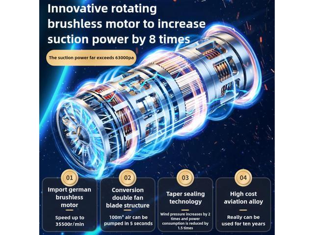 bubwepo Handheld Vacuum Cleaner Cordless, Portable Keyboard Handheld Vacuum, 12000Pa Mini Wireless Vacuum Cleaner with 3 in 1 Brushless Motor and...