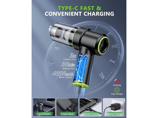 CODN Handheld Car Vacuum Portable Cordless, 12000PA Handheld Air Duster with Multi-Nozzles and LED Light, Mini Hand Held Vacuum Rechargeable for...