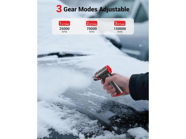 GOOLOO F3 Compressed Air Duster, 150000RPM Duster for Cleaning, 3-Gear Rechargeable Electric Air Blower with Fast Charging, Cordless Mini Blower...