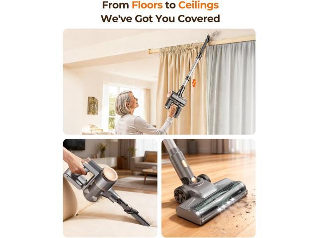 N8 Cordless Vacuum Cleaner,Lightweight Stick Vacuum with Powerful Suction,2200mAh Battery,40 Mins Runtime,Self-Standing,Rechargeable Vacuum...