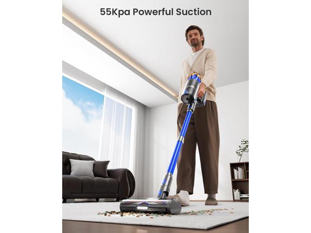 Cordless Vacuum Cleaner, Upgraded 650W 55KPA 70Mins Cordless Stick Vacuum Cleaner with Self-Standing and Touch Screen, Anti-tangle Wireless Vacumm,...
