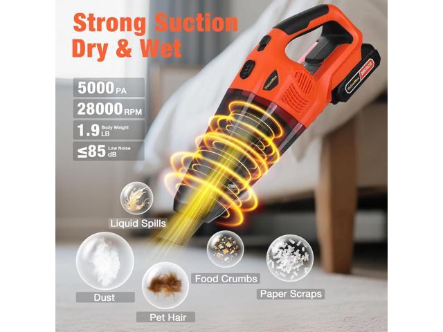 ValueMax Cordless Handheld Vacuum, Portable Vacuum Cleaner Dry/Wet Suction with 20V Rechargeable Battery and Multi-Nozzles for Car, Home and Pet...