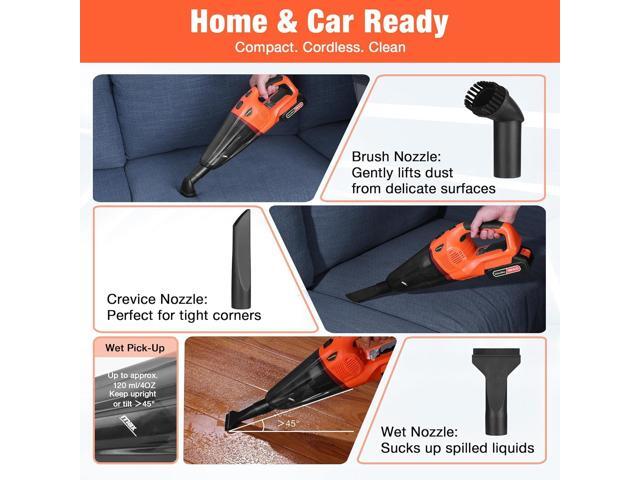 ValueMax Cordless Handheld Vacuum, Portable Vacuum Cleaner Dry/Wet Suction with 20V Rechargeable Battery and Multi-Nozzles for Car, Home and Pet...