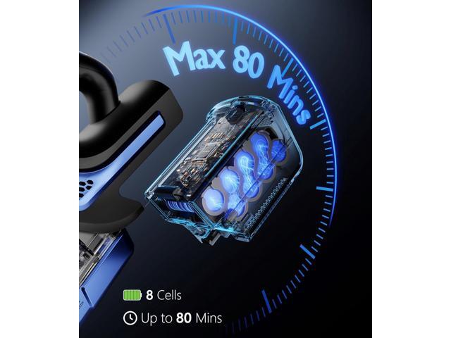Nvriow Cordless Vacuum Cleaner for Home, 45Kpa Stick Vacuum, Max 80mins Runtime, 1.5L Dust Cup, Rechargeable Lightweight Handheld Vacuum for...