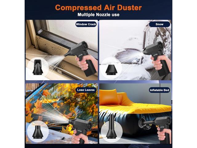 JVSCAM X3 Compressed Air Duster - Electric Air Duster with Brushless Motor,3 Gear Adjustable - mini Snow Blower- Rechargeable Air Duster for PC,...