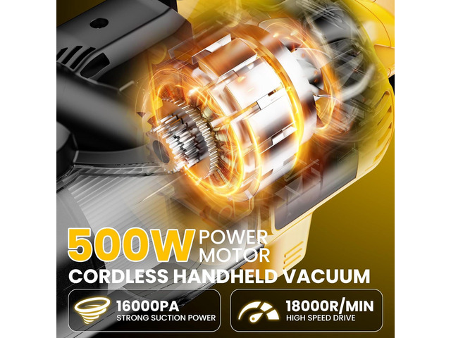 Cordless Vacuum for Dewalt 20V Battery, 5 in 1 Lightweight Handheld Vacuum Cleaner with 500W Powerful Motor, 46 CFM Portable Hand Vacuum with...