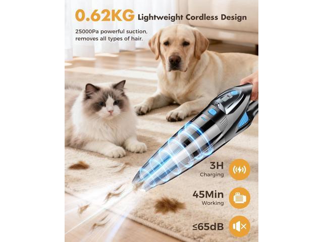 ZIHUOFAN Handheld Vacuum Cordless 25000PA Powerful Suction, Car Vacuum Portable CordlessBlack+Deep Blue