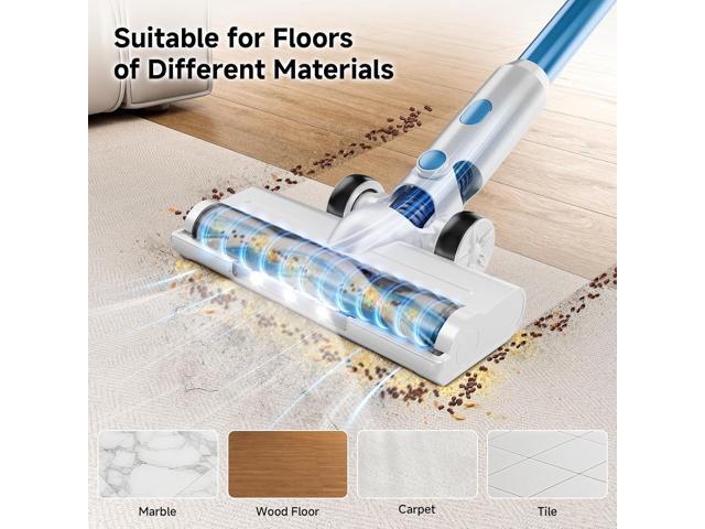 BSNAW Cordless Vacuum Cleaner for Home - Lightweight, Stick Vacuum Clean with Rechargeable Battery, Max 45Mins Runtime, 8 in 1 Handheld Vacuum for...