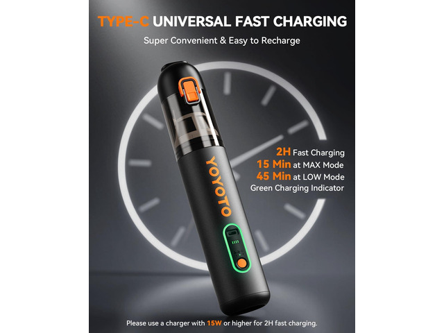yoyoto Car Vacuum, Handheld Vacuum Cordless with 21000Pa Powerful Suction & 3 Modes, 4-in-1 Portable Hand Held Mini Vacuum Cleaner Rechargeable,...