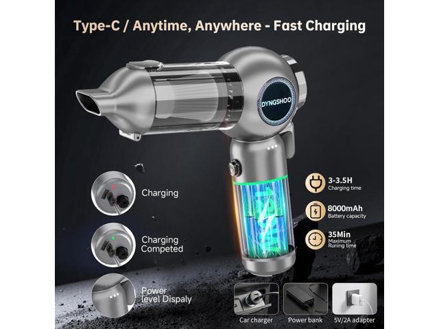 Handheld Car Vacuum Portable CordlessEquipped with a one-touch window breaker and seatbelt cutter)25000Pa High-Power Suction Hand held Vacuum...