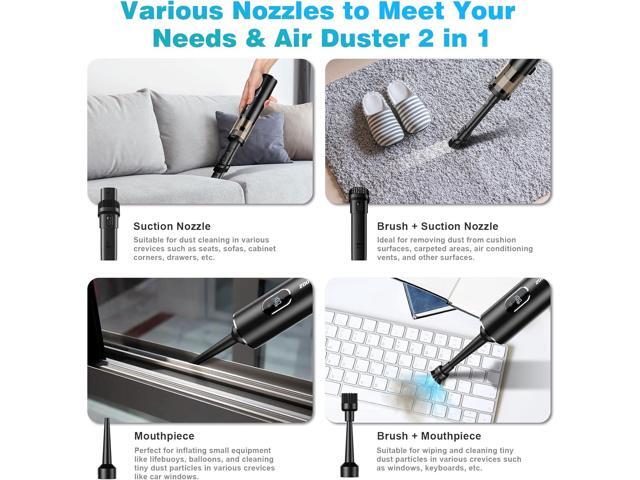Upbooz Handheld Vacuum Cordless, Car Vacuum with 14000PA Powerful Suction with LED Light, Air Duster 2-in-1,Low Noise Rechargeable Portable Mini...