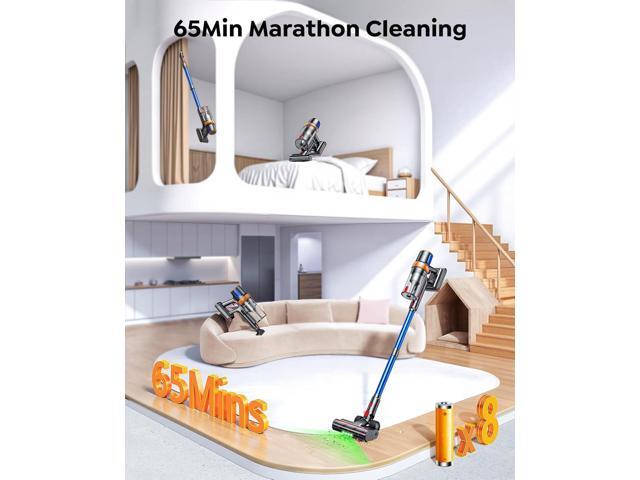 Cordless Vacuum Cleaner, 600W 50KPA 65Mins Vacuum Cleaners for Home, Upgraded Stick Vacuum with Extra Mattress Cleaning Tool, Self-Standing,...