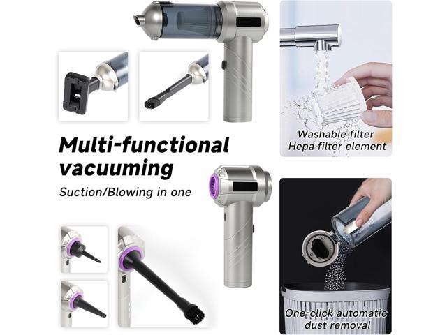Handheld Car Vacuum Portable Cordless, 18000PA Brushless Motor Hand Held Vacuum and Air Duster, 120W High Power Mini Vacuum Cleaner Foldable with...
