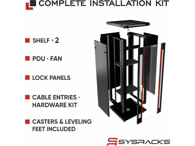 18U Wall Mount Server Rack Cabinet 19' Network Rack Enclosure, 24' Deep Data Rack Cabinet with Fan, PDU & Shelf for IT Equipment, Switches and...