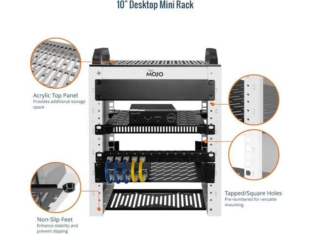 Tecmojo 6U Network Rack, 10 inch Mini Server Rack with 2 Side Translucent Panels & 2 Top Handles, 7.87 inch Deep, for 10 inch IT Equipment & A/V...