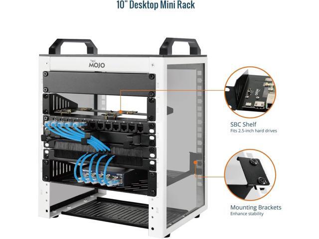 Tecmojo 6U Network Rack, 10 inch Mini Server Rack with 2 Side Translucent Panels & 2 Top Handles, 7.87 inch Deep, for 10 inch IT Equipment & A/V...