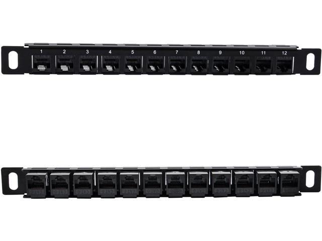 GeeekPi 12 Port Patch Panel, 10inch 0.5U CAT6 Network Patch Panel for DeskPi RackMate T1/T0/T2/T1 Plus/T0 Plus/TL1 and 10 Inch Server Rack/Network...