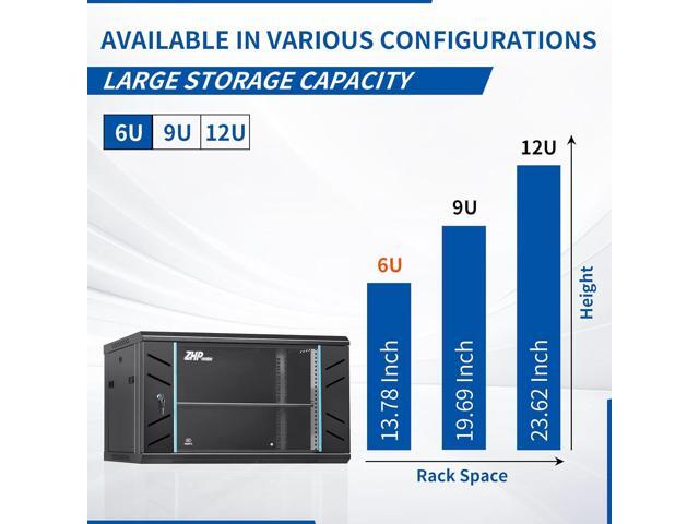 6U Wall Mount IT Network Rack Cabinet - SPCC Cold-Rolled Steel with Vents for Heat Dissipation, Easy Assembly and Cable Routing 15 in Depth for AV...