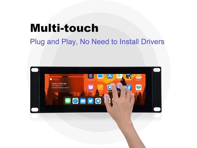 GeeekPi 7.84 inch 1280x400 LCD Touch Screen 2U Rack Mount Monitor for DeskPi RackMate T0/T1/T2/T0 Plus/T1 Plus/TL1 Server Cabinet