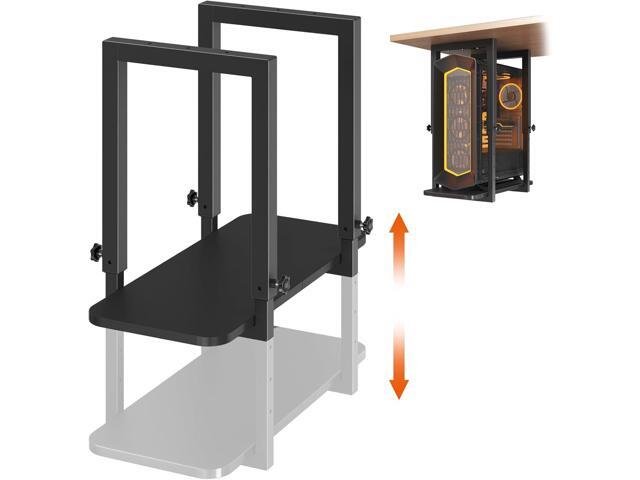 Heavy Duty Under Desk PC Mount with Adjustable Height, Under-Desk Computer CPU Holder for PC Case, Space Saving Desk Mounted Computer Stand, Max.