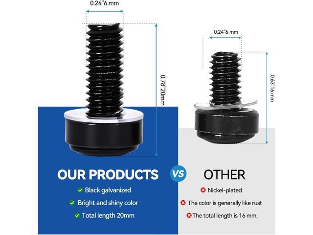 120-Pack M6 x 20mm Rack Mount Screws and Cage Nuts for Server RacksRouters & Audio Equipment Cabinets Wall Server Network Enclosure Mount Screws