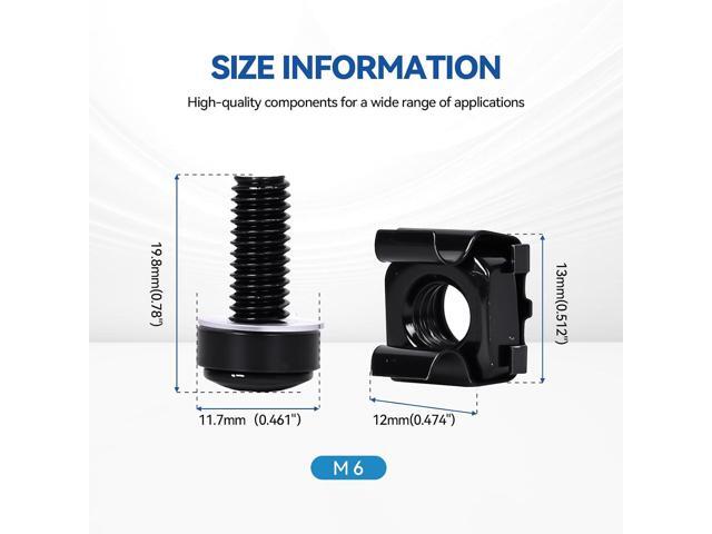 120-Pack M6 x 20mm Rack Mount Screws and Cage Nuts for Server RacksRouters & Audio Equipment Cabinets Wall Server Network Enclosure Mount Screws