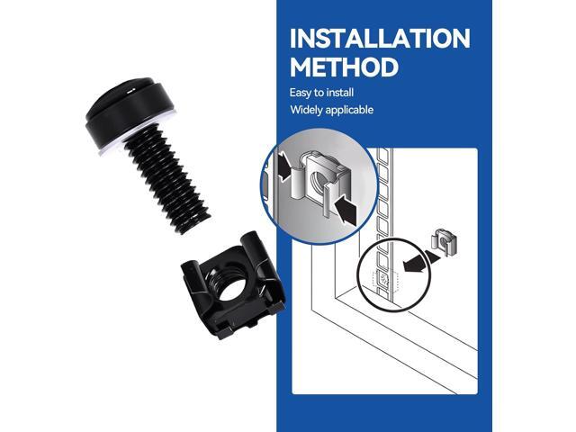 120-Pack M6 x 20mm Rack Mount Screws and Cage Nuts for Server RacksRouters & Audio Equipment Cabinets Wall Server Network Enclosure Mount Screws