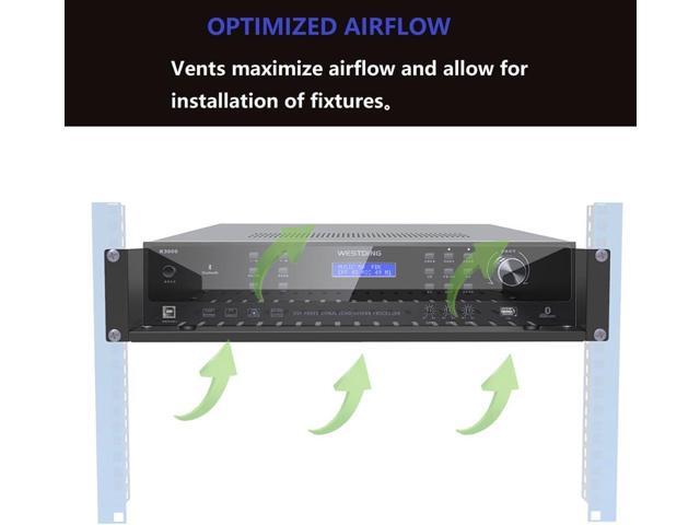 JINGCHENGMEI 2U Vented Server Rack Shelf- Deep Adjustable Universal Rack Mount Cantilever Tray for 19' Network Equipment Rack & Cabinet,14-17...