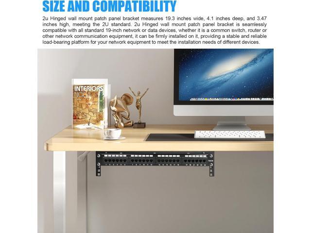 2u Hinged Wall Mount Patch Panel Bracket, 2u Patch Panel Bracket, Vertical Wall Mount Rack for 19 inches Networking Equipments Including Mounting...