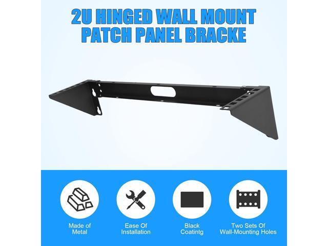 2u Hinged Wall Mount Patch Panel Bracket, 2u Patch Panel Bracket, Vertical Wall Mount Rack for 19 inches Networking Equipments Including Mounting...
