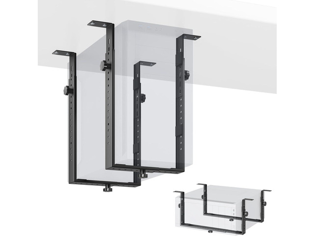 PUTORSEN Under Desk PC Mount for Mid/Mini-Tower Cases - Vertical/Horizontal CPU Holder up to 77 lbs, Space-Saving Computer Rack for...