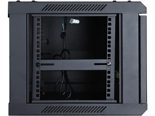 AEONS 6U Professional Wall Mount Network Server Cabinet Enclosure 19-Inch Server Network Rack 16-Inches Deep Black Vented Door with 2 Fans