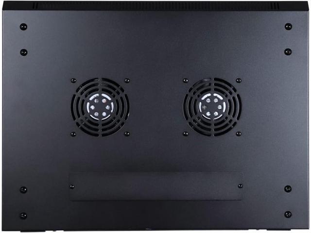 AEONS 6U Professional Wall Mount Network Server Cabinet Enclosure 19-Inch Server Network Rack 16-Inches Deep Black Vented Door with 2 Fans