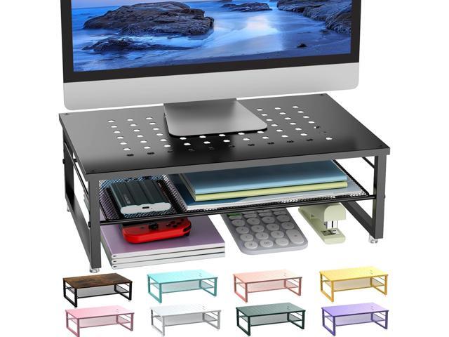 gianotter Desk Organizers and Accessories, 2-Tier Metal Monitor Stand Riser, Desk Organizer for Monitor, Office Desk Storage Organizer for Office...