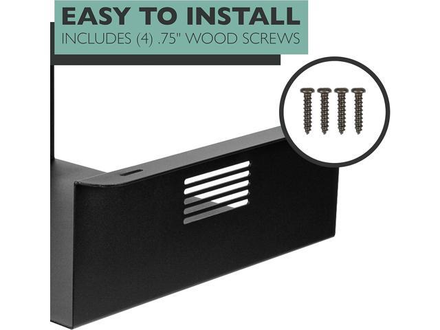 Ilyapa Under Desk CPU Mount, Steel Under Desk Computer Mount Vented Sides, PC Wall Storage, Laptop Stand, Shelf for Office Storage, 4x12x11 Inches