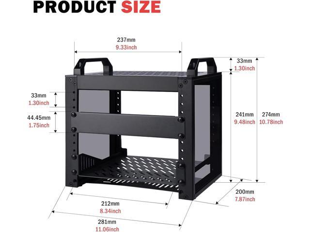 GeeekPi 4U Server Cabinet, 10 inch Mini Server Rack for Network, Servers, Audio, and Video Equipment, DeskPi RackMate T0 Rackmount, 7.87 inch Depth