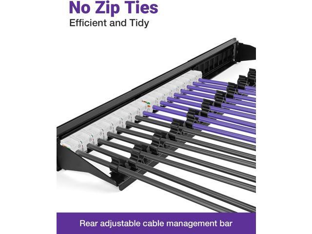 VCE 24 Port Patch Panel, 1U Blank Cat6 Rackmount Panel for RJ45, HDMI, Coax, Speaker Keystones, 19 inch, 1 Pack
