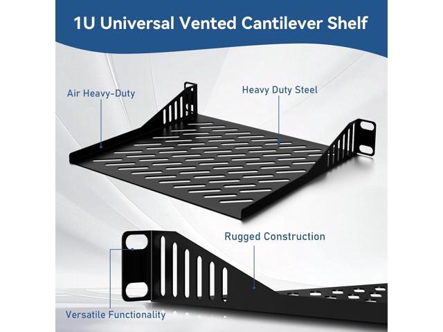 10 inch 1U Server Rack Shelf, Ventilated Rack-Mounted Cantilever Tray for 10' Network Equipment Cabinet or Rack, Solid Build Quality and Excellent...