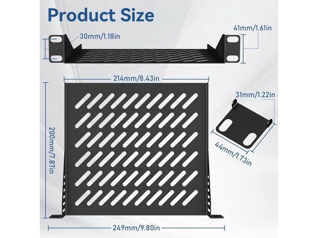 10 inch 1U Server Rack Shelf, Ventilated Rack-Mounted Cantilever Tray for 10' Network Equipment Cabinet or Rack, Solid Build Quality and Excellent...