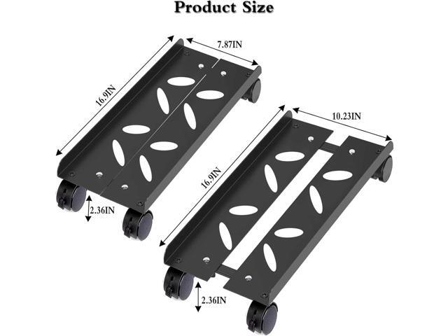 Adjustable Mobile CPU Stand with 4 Caster Wheels - Ventilated Tower Stand, Fits Most PCs - Under Desk CPU Holder, PC Floor Cart, Riser for Gamers...
