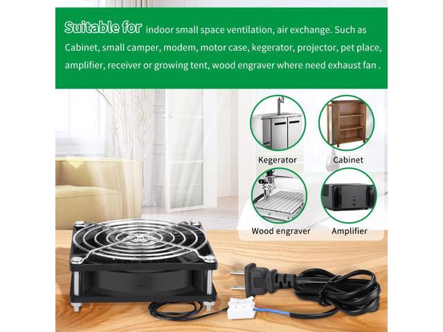 EC 92mm x 25mm Axial Cooling Fan AC 110v 120v 220v 240v Dual Ball Bearing for Doorway Receiver DVR PlayStation Xbox Computer Cabinet Exhaust...