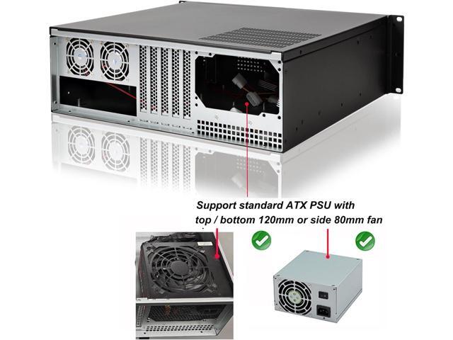RackChoice 3u Rackmount Server Chassis MATX/Mini-ITX 3x5.25 Support ATX PSU with Either top/Bottom or Side Cooling and SFX PSU (Need to use The ATX...