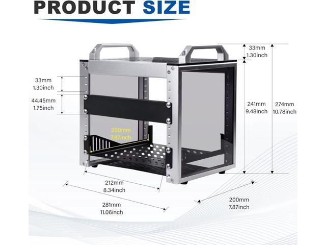 GeeekPi 4U Server Cabinet, 10 inch Mini Server Rack for Network, Servers, Audio, and Video Equipment, DeskPi RackMate T0 Rackmount, 7.87 inch Depth