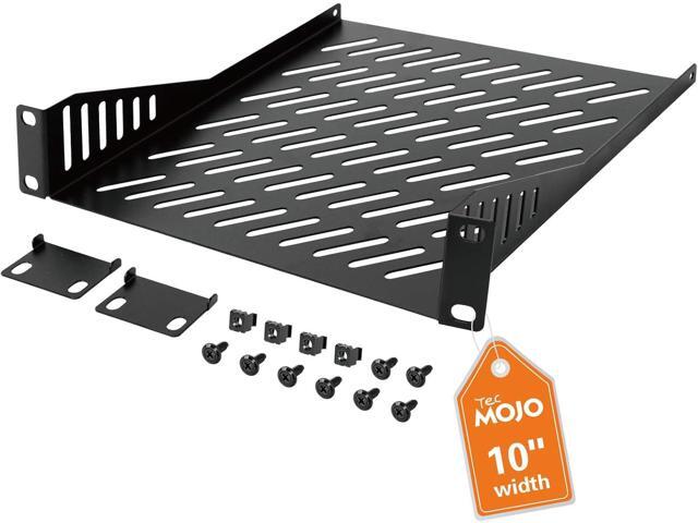 Tecmojo 1U Rack Mount Shelf for 10' Server Rack, 7.87' Deep Vented Cantilever Tray, Metal Shelf for Network Cabinet, Server Enclosure, Enhanced...
