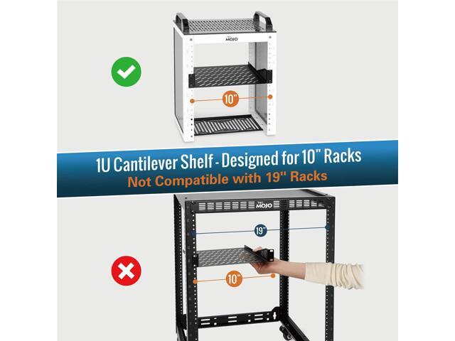Tecmojo 1U Rack Mount Shelf for 10' Server Rack, 7.87' Deep Vented Cantilever Tray, Metal Shelf for Network Cabinet, Server Enclosure, Enhanced...