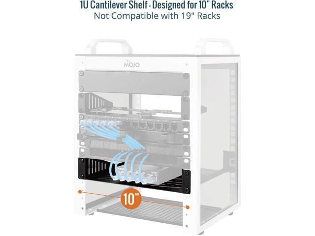 Tecmojo 1U Rack Mount Shelf for 10' Server Rack, 7.87' Deep Vented Cantilever Tray, Metal Shelf for Network Cabinet, Server Enclosure, Enhanced...