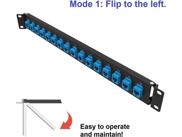 1U Hinged 16 Port Blank Keystone Patch Panel for 19 inches Rack Mount (1U16Holes)