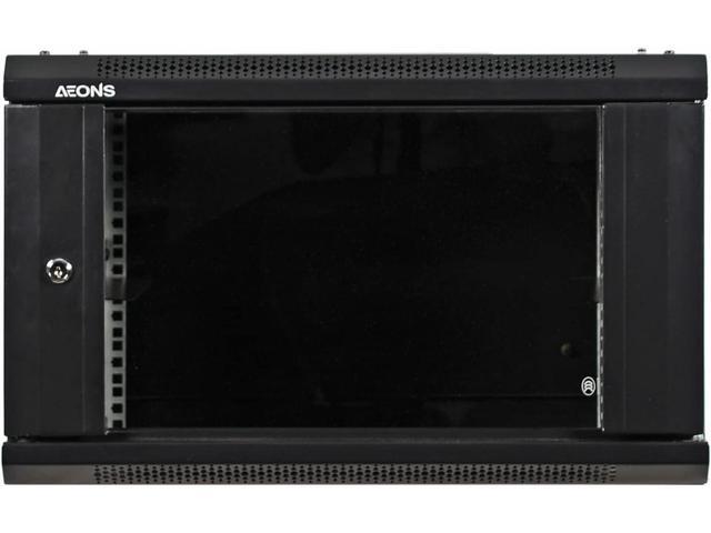 6U Professional Wall Mount Network Server Cabinet Enclosure 19-Inch Server Network Rack Low-Profile Black