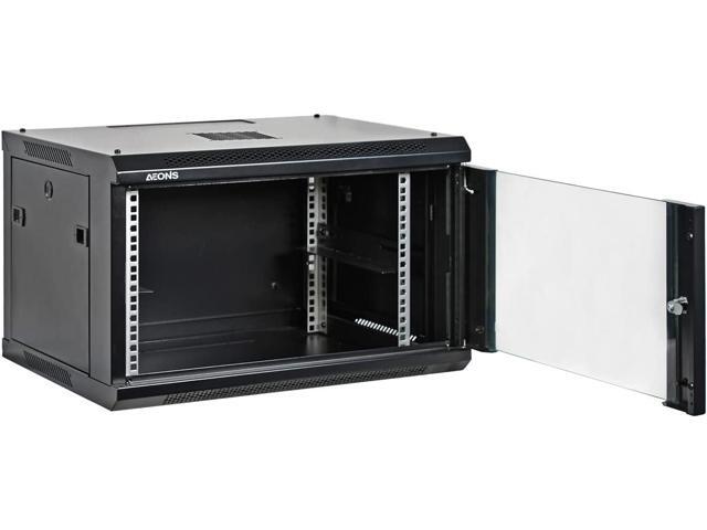 6U Professional Wall Mount Network Server Cabinet Enclosure 19-Inch Server Network Rack Low-Profile Black