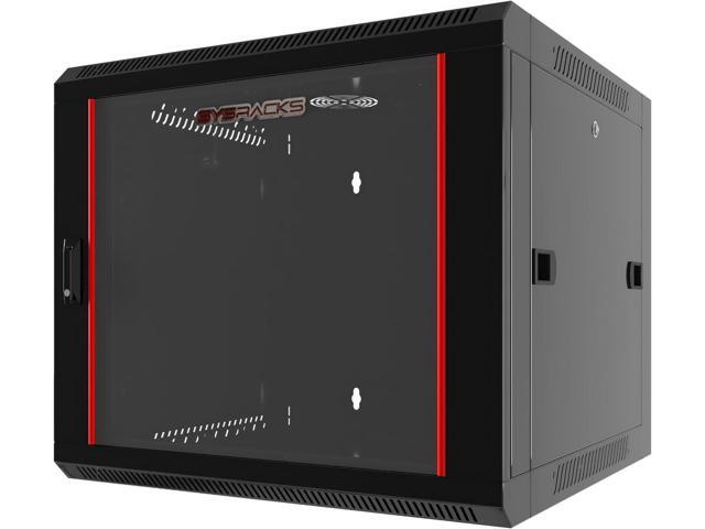 9U Wall Mount Server Rack Cabinet, 19 Network Enclosure, 24 Deep, Locking Glass Door, Custom-Ready IT Rack